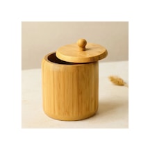 Ahşap Bambu Kapaklı Şekerlik Ø11.3 Cm Çok Renkli