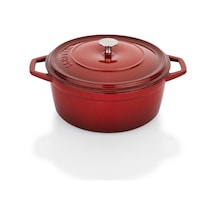 Schafer Guss Chef Döküm Derin Tencere 24Cm-2 Parça-Kırmızı