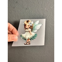 Ütü İle Yapışan Melek Kız Transfer Baskı Arma 8x6 Cm
