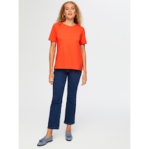 V Yaka Kısa Kol T-shirt W26tsh008 Bw26tsh00841 Kırmızı