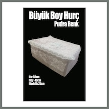 Bezos Çeyizlik Büyük Tek Hurç Çiçekli, Kadife Tek Hurç Çeyizlik Dantelli Hurç, Pudra Büyük Boy Hurç Mmbz