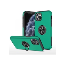 Newface Apple Uyumlu İphone 11 Pro Max Kılıf Elit Yüzüklü Kapak - Yeşil