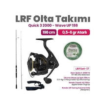 Okuma Wave Up Spin 198cm 0.5-6gr 2 Parça Solid Tip Olta Kamışı - Dam Quick 3 2000 Fd 9+1 Bb Olta Makinesi Lrf Set- 17