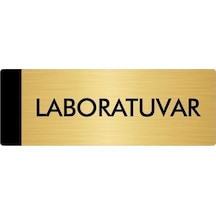 Metal Yönlendirme Levhası, Departman Kapı Isimliği Laboratuvar 10x20 Cm Altın Renk
