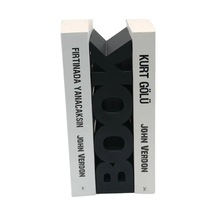 Book Tasarımlı Dikey Kitaplık Ayracı - Siyah