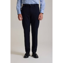 Erkek Lacivert Regular Fit Yan Cepli Kışlık Kanvas Pantolon