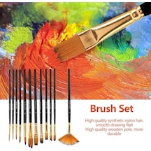 Sanat Malzemeleri Seti 12 Li Fırça Seti 5 Li Metal Spatula Akrilik Yağlıboya Için Profesyonel Sanat Malzemesi Sanat