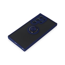 Samsung Galaxy Uyumlu - S24 Ultra Kılıf Montreal Yüzüklü Silikon Kapak - Lacivert