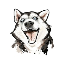 Husky Köpek Araba Sticker 18 Cm Etiket Yapıştırma