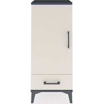 Arges Komodin 3 Raflı Tek Çekmeceli Tek Kapaklı 44x30x106 Antrasit-aytaşı Antrasit