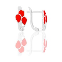 Gümüş Mineli Kırmızı Balonlar Küpe