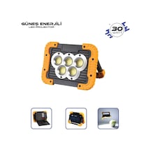 Lambada Solar 12v Cob Ledli El Projektörü Güneş Enerjili-şarjlı Usb Çıkışlı Su Geçirmez