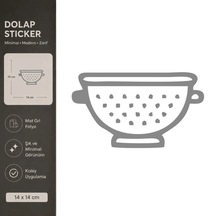 Süzgeç Mat Gri Dekoratif Folyo Sticker 14x14 Cm