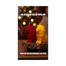 Sarı Ve Kırmızı Renk 2 Li Aslan Mum Galatasaray Taraftar Renkleri Dekoratif Mumlar