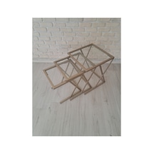 Şeffaf Camlı, Metal Zigon Sehpa Çok Renkli - 922788829 Çok Renkli