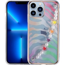 Mobilteam Apple Uyumlu iPhone 12 Pro Max Pilla Kılıf pembe yeşil Pembe Yeşil