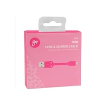 Goji Fit 8cm Apple Uyumlu iOS Lightning Şarj + Veri Kablosu Pembe