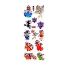 Sticker Kabartmalı Sticker Defter, Planlayıcı Etiket - Cb-534 16x7 Cm- Prenses, Peri