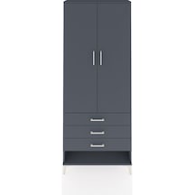 Arges Dolap 3 Raflı 3 Çekmeceli 2 Kapaklı 88x30x221 Antrasit-... Antrasit