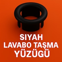 Siyah Renkli, Şık Tasarımlı, Estetik Ve Uyumlu Lavabo Taşma Yüzüğ Siyah