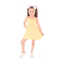 Toontoy Kız Çocuk Komple Baskılı Elbise Sarı