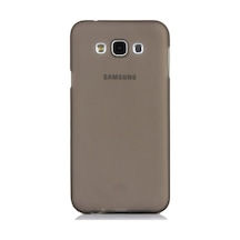Samsung Galaxy E7 (E700) Kilif Soft Silikon Seffaf-Siyah Arka Kap 107179980