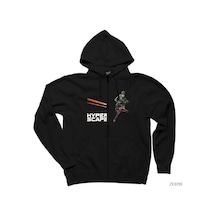 Hyper Scape Javi Siyah Fermuarlı Kapşonlu Sweatshirt