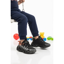 Marcokids Siyah Cırtlı Hafif Erkek Çocuk Spor Ayakkabı 161-t5440210 P Siyah