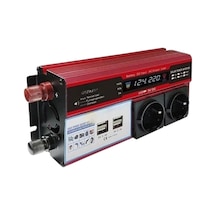 12v 2000w Modifiye Sinüs İnverter Araç Ve Güneş Enerjisi Uyumlu, Çift Usb, Çift Priz Ve Çakma