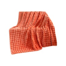 70x100cm Tek Katlı Flanel Battaniye Basit Kalınlaştırılmış Kanepe Örtüsü Yeni Yatak Örtüsü Turuncu