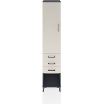 Hyperion Dolap 2 Raflı 3 Çekmeceli Tek Kapaklı 44x44x221 Antrasit-aytaşı Antrasit