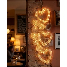 Dekoratif Kalp Led Neon Lamba Romantik Oda Balkon Ve Masa Üstü Işığı Resimdeki