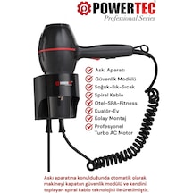 Powertec TR-301 Askı Aparatlı Otel Tipi Profesyonel Saç Kurutma & Fön Makinesi