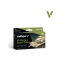 Vallejo 71209 6x18 Ml. Us Modern Desert Colors, Model Air Serisi Model Boyası Seti Renkli