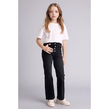 Defacto Geniş Paça Jean Pantolon Kız Çocuk G9585a826spnm40 Siyah-nm40