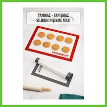 Bezos Fırınlanabilir Kendinden Yağlı Silikon Pişirme Matı Hamur Açma Matı Silpat 30x40 Cm 1 Adet Dmc Çok Renkli