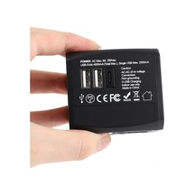 Evrensel Seyahat Adaptörü - 2 Usb + Type-c, Taşınabilir Çoklu Şarj Aleti, Siyah