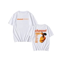 Tarzsokak Beyaz Rapçi Frank Kanal Turuncu Grafik Baskı Tshirt Okyanus Sarışın Hip Hop