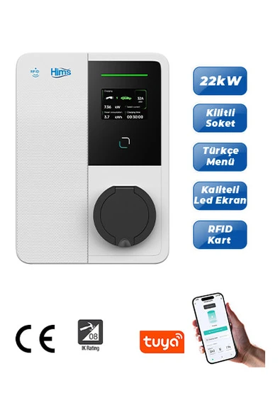 Hims 22kw Ticari Duvar Tipi Araç Şarj Istasyonu Hevc-22 1