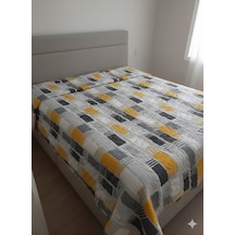 Pamuklu Yatak Örtüsü , Pike , Çok Amaçlı Örtü , Lüx , 1.kalite ,çift Kişilik Sarı - Gri