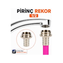 Pirinç Rekor Dış Dişli 1/2 İç Dişli Batarya Uyumlu Hortum Bağlantı Rekoru