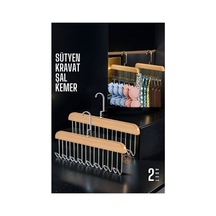 Dolap İçi Askı 2 Adet Sütyen Şal Kravat Kemer Çanta Siyah