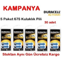 Duracell 675 Numara Pil Kulak İçi Işitme Cihazı Pili 5 Paket-Topl