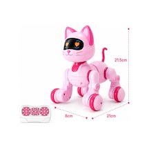 Robot Kedi Uzaktan Kumandalı 30 Fonksiyon Akıllı Interaktif Öğretici Robot Oyuncak Kedi Pembe