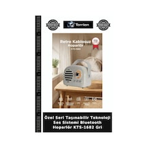 Özel Seri Taşınabilir Teknoloji Ses Sistemi Bluetooth Hoparlör Kts-1682 Gri
