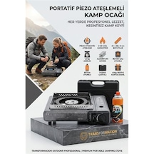 Zenvac Çantalı Gri Portatif Kamp Ocağı + 1 X Kartuş Piknik Ocağı Otomatik Ateşlemeli 723181 Zenvac29