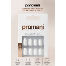Airbrush Nails Almond - Takma Tırnak Kiti Beyaz