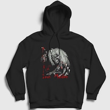 Presmono Unisex Blood Iron Maiden Kapüşonlu Sweatshirt Siyah