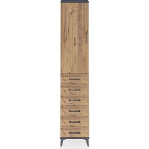 Arges Dolap 2 Raflı 6 Çekmeceli Tek Askılı 44x30x221 Antrasit-çam Antrasit