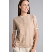 Defacto Regular Fit Bisiklet Yaka Düğmeli Dokulu Triko Basic Hırka H1289ax26aubg300 Bej-bg300